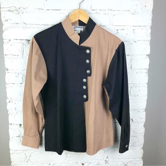 Vintage Tops - Vintage Banjo Color Block Southwestern Long Sleeve